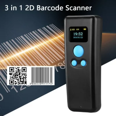 DCBT55 lecteur scanner code 2D BT 2.4Ghz USB-HID noir à mémoire avec écran couleur
